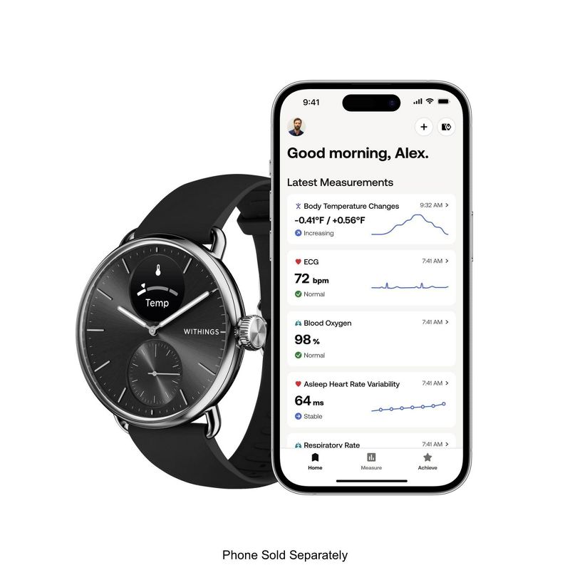 Withings ScanWatch 2 - 38mm Black, 2 of 9