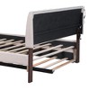 Okak Platform Bed Frame with Upholstered and LED Lights No Box Spring Needed Teddy Fleece Bed with Trundle - 3 of 4