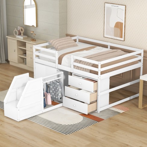 Full low loft store bed with storage