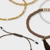 Decorative Hammered Discs and Tassel Bracelet Set 5pc - A New Day - 4 of 4