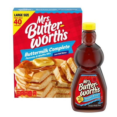 Mrs. Butterworth’s Pancake Mix & Sugar-Free Syrup Bundle – 32 oz Mix + 24 oz Syrup