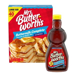 Mrs. Butterworth’s Pancake Mix & Sugar-Free Syrup Bundle – 32 oz Mix + 24 oz Syrup - 1 of 4