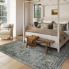 Lahome Vintage Full Coverage Floral Border Short Pile Velvet Rectangular Indoor Area Rug - 3 of 4