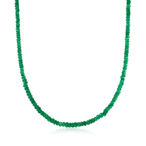 Ross-Simons 70.00 ct. t.w. Emerald Bead Necklace in 14kt Yellow Gold With Magnetic Clasp - 1 of 4