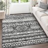 Washable area rug, non-slip and distressed. Non-shedding, foldable, ultra-thin boho indoor carpet. For living rooms, dining rooms - 2 of 4