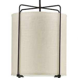 Progress Lighting Kempsey 3-Light Pendant, Antique Bronze, Summer Linen Shade - 1 of 2