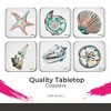 Pimpernel Coastal Shore Coasters - Set of 6 Square Cork Backed Drink Coasters with Beach & Ocean Art - Heat & Stain Resistant Surface - 2 of 4