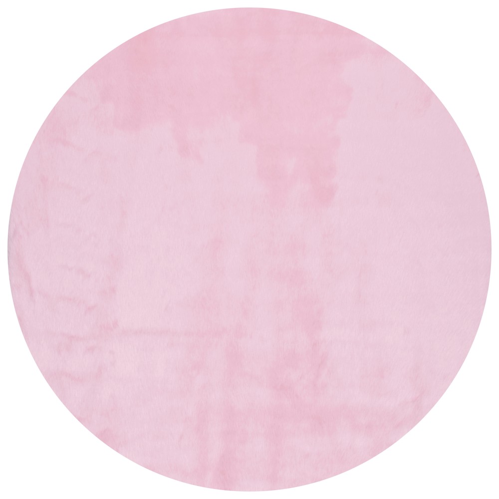 Photos - Area Rug 5' Solid Loomed Round  Pink - nuLOOM