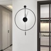 YIYIBYUS 23.6" Classical Large Decorative Wall Clock with Pendulum, Modern Non-Ticking Silent Metal Wall Clocks for Living Room, Bedroom - 2 of 4