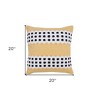20" Black Gray and White Throw Pillow - 3 of 4