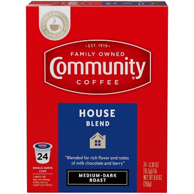 Community Coffee House Blend Medium Roast Coffee - Single Serve Pods - 24ct
