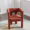 Contemporary Designed Fabric Upholstered Accent Chair Dining Chair, Orange - 4 of 4