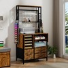 Elecwish Craft organizer compatible with Cricut machines Craft table with folding function Large craft table with drawer supports - 2 of 4