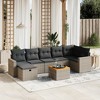 vidaXL 8 Piece Patio Sofa Set with Cushions Gray Poly Rattan - Gray and Dark Gray 3x Middle + 3x Corner + Footrest + Table - 2 of 4