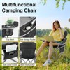FURNIinspire Outdoor Portable Chairs Oversized Camping Folding Chair, Padded Chair With Cup Holder Storage, Cooler Bag, Black , 25.19"*25.19"*42.12" - 2 of 4