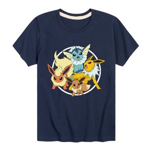 Boys' - Pokémon - Eevee Vaporeon Jolteon Flareon Eeveelutions Short Sleeve Graphic T-Shirt - 1 of 4