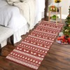 Christmas Red Green Rug Washable Living Room Carpet Xmas Decor Indoor Bedroom Throw Rug - 3 of 4