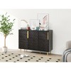 DOMETOUR 3 Door Cabinet with Adjustable Shelves, Honeycomb Hexagon Metal Doors for Living Room, Dining Room, Kitchen, Entrance - 4 of 4