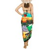 LA LEELA Women's Long Beachwear Pareo Swimsuit Swimwear Sarong Wrap Cover up Wraps One Size Green, Floral - 4 of 4