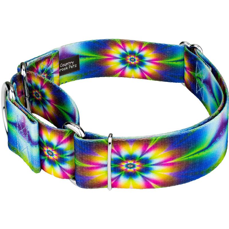 Country Brook Petz 2 Inch Tie Dye Flowers Martingale Dog Collar, 3 of 7