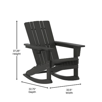 Black HDPE Adirondack Rocking Chair with Armrests