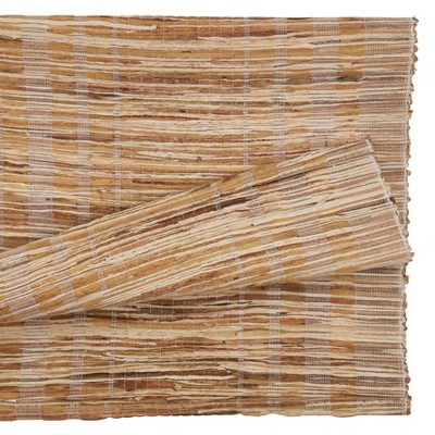 Striped Water Hyacinth and Linen Table Runner