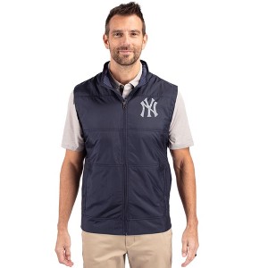 New York Yankees Cutter & Buck Stealth Hybrid Quilted Mens Big and Tall Windbreaker Vest - 1 of 1