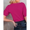Women's Casual Crew Neck Short Sleeve Sweater Tops for Spring and Summer 2025,Rose - M - 2 of 4