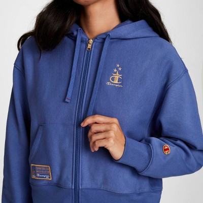 Champion Women's Gold Medal Cropped Full Zip Hoodie Hooded