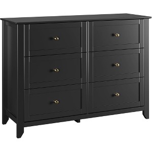 Wood Dresser for Bedroom, Chest of Drawers with 6 Drawer & Metal Handle, Closet Store Organizer - 1 of 4