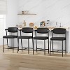 Bar Stools Set of 4, Counter Stools with Back and Thickened Metal Legs, Upholstered PU Leather Counter Height Barstools with Footrest - 3 of 4