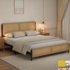 Garvee Rattan Bed Frame with Headboard & Footboard, Boho Style Platform Bed, No Box Spring Needed, Sturdy Steel Slats & Under-Bed Storage - 3 of 4