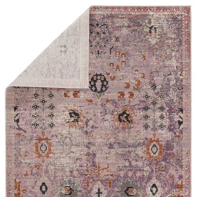 Elva Purple and Gold Oriental Indoor/Outdoor Area Rug