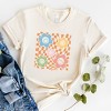 Simply Sage Market S.W.Smiley Checkered Flowers And Smiley Short Sleeve Tee - 3 of 4
