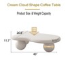 CAVINAS Coffee Tables for Living Room 39.37" Modern Cloud Shaped Coffee Table Curved Profile Design Coffee Table with Cylindrical Legs - 3 of 4