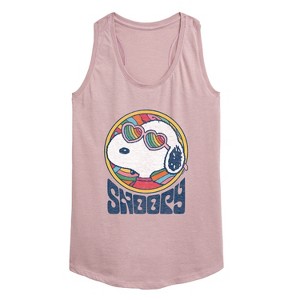 Women's - Peanuts - Groovy Snoopy Graphic Racerback Tank - 1 of 4