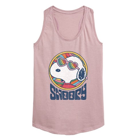 Women's Peanuts Groovy Snoopy Graphic Racerback Tank - Heather Orchid ...