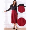 INSPIRE CHIC Women's Satin High Waist A-Line Elasticized Waistband Flared Dressy Casual Midi Skirts - 2 of 4