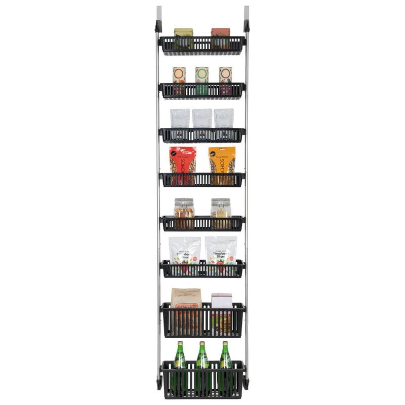 Smart Design 8-Tier Over The Door Hanging Pantry Organizer with 6 full Baskets and 2 Deep Baskets, 1 of 9