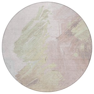 Pink Gray And Beige Abstract Washable Indoor Outdoor Area Rug - 1 of 4