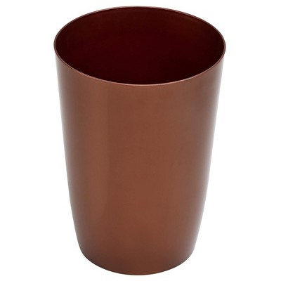 Compact Copper Plastic Bathroom Trash Can with Open Top