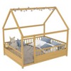 GDFStudio Martha Modern Pine Wood Children's Floor Bed with House Roof Frame - 4 of 4