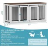 Dog Crate Furniture, for 2 Dogs, Heavy Duty Dog Kennel, for Large Breed with Removable Divider, Tray, Wooden Dog Crate - 4 of 4