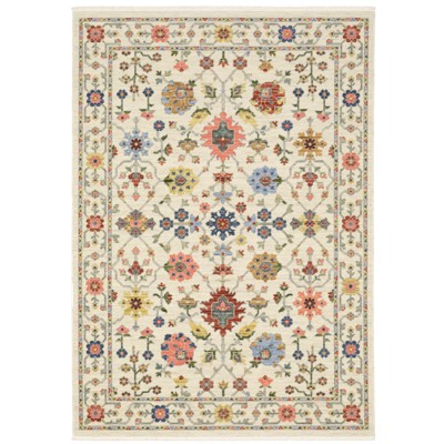 Oriental Weavers Lucca 093W1 Ivory/ Multi Indoor Area Rug - 3'3" x 5'
