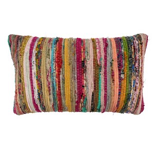 Saro Lifestyle Multi-Colored Chindi  Decorative Pillow Cover - 1 of 3