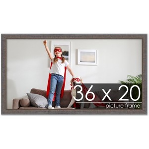 PosterPalooza | Textured Grey Picture Frame - UV Acrylic, Backing Board, Hanging Hardware Included - 1 of 4