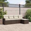 vidaXL 5 Piece Patio Sofa Set with Cushions - Brown and Cream Without Table - 2 of 4
