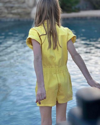 Girls' Short Sleeve Romper - Cat & Jack™ Yellow : Target