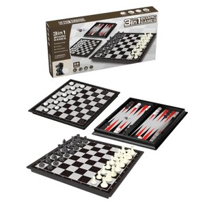 3 In 1 Gamie Magnetic Travel Chess Game, Foldable Portable Chess Board Game for Kids, Entertaining Road Trip Toys, Travel Games, and Desktop Toys - 1 of 4