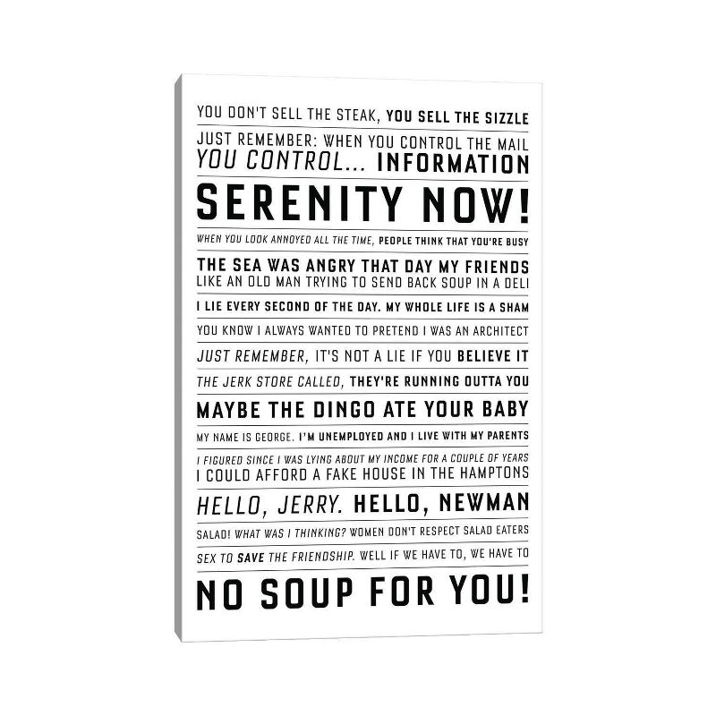 Quotes From The Classic Seinfeld by Simon Lavery Unframed Wall Canvas - iCanvas, 1 of 4